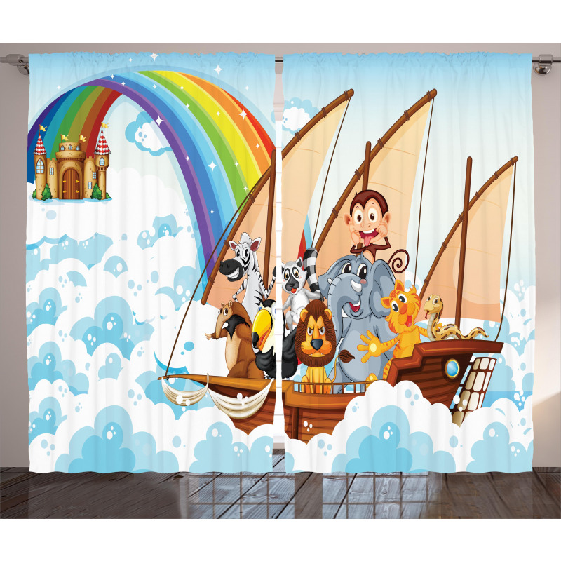 Noah's Ark in Clouds Curtain