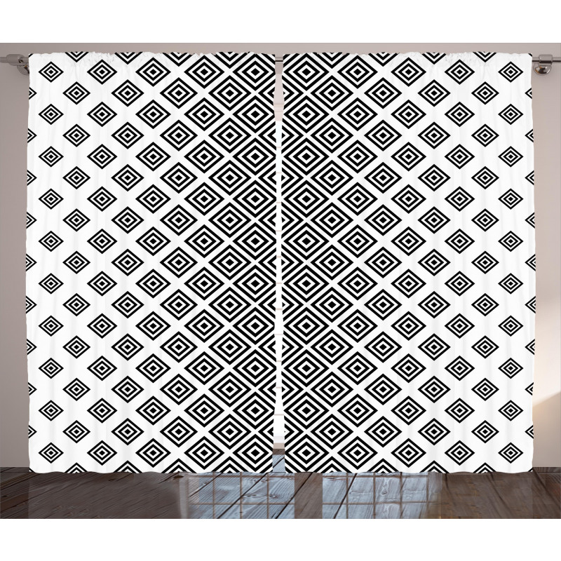 Square Shape Geometric Curtain