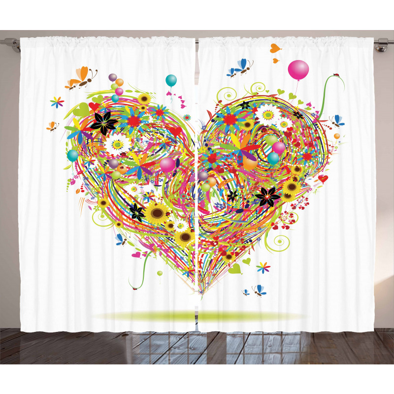 Watercolor Love Curtain