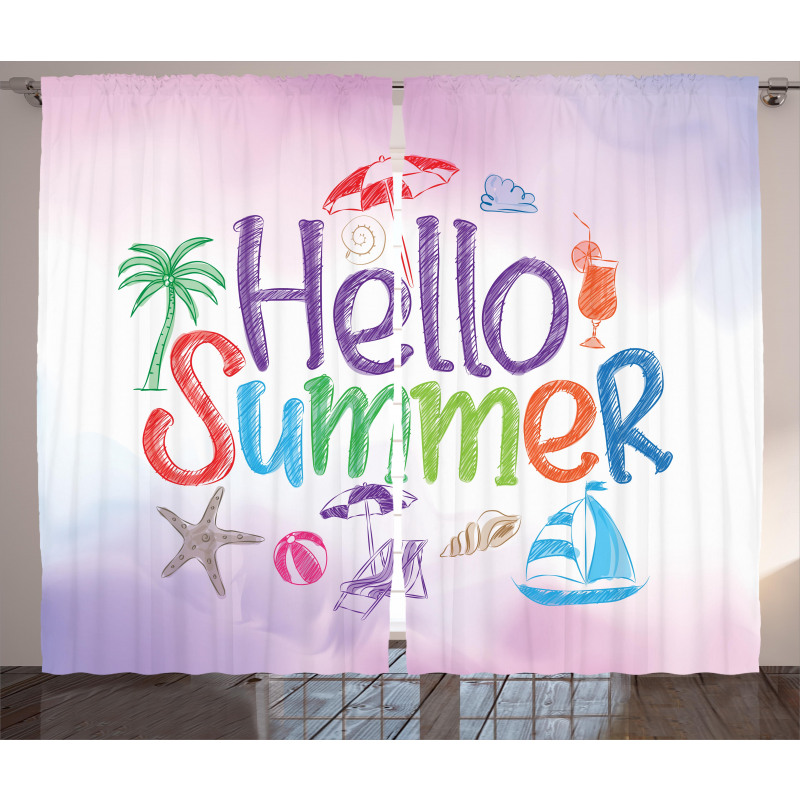 Summer Motivational Curtain