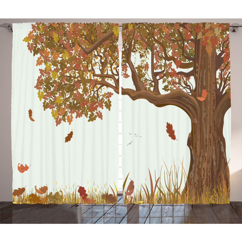 Deciduous Oak Leaves Curtain