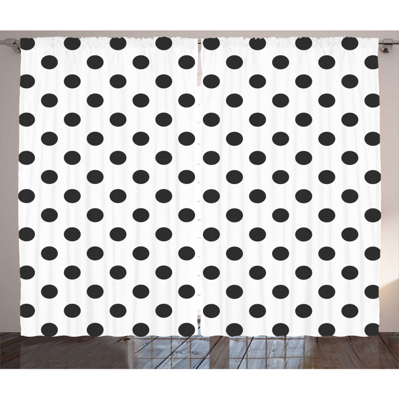 Nostalgic Polka Dots Art Curtain