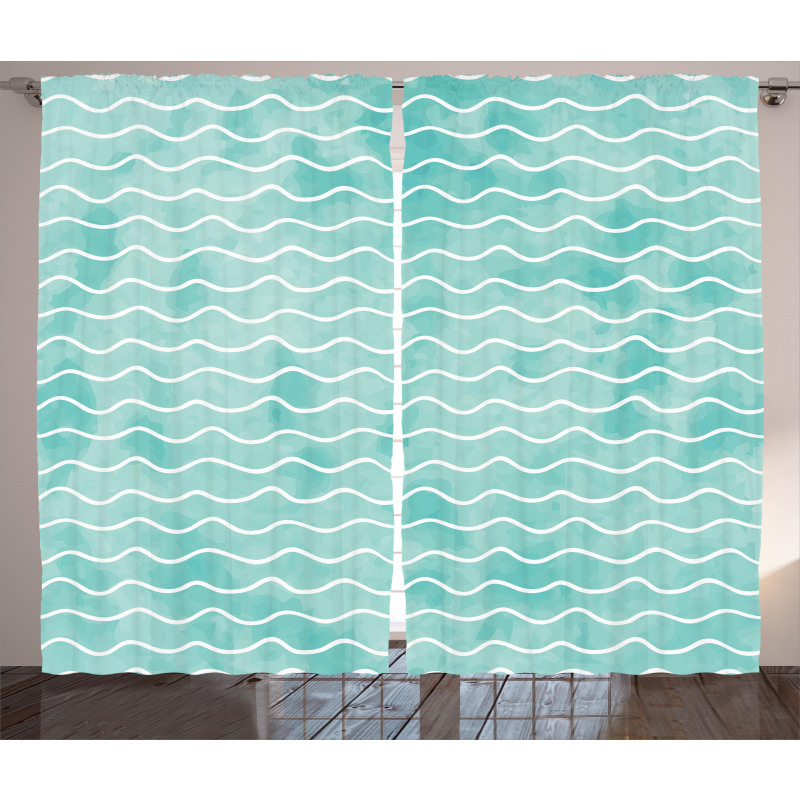 Ocean Sea Wave Pattern Curtain