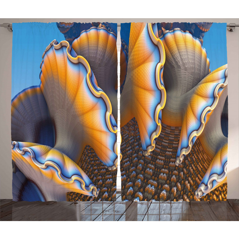 Shells in Sea Ocean Curtain