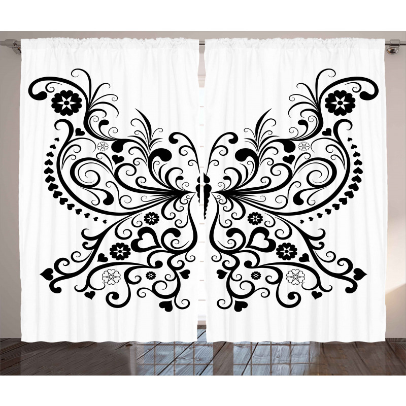 Swirled Wing with Flower Curtain