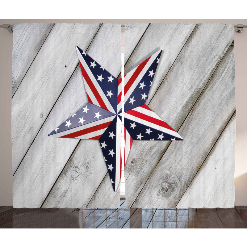 Star US Flag Curtain