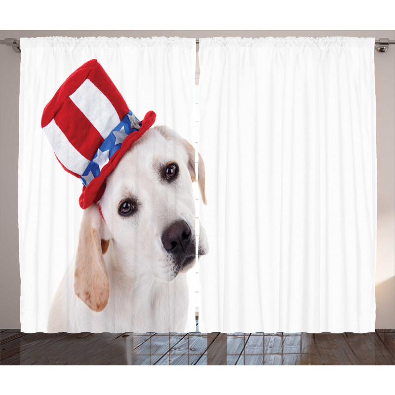 Dog with Hat Curtain