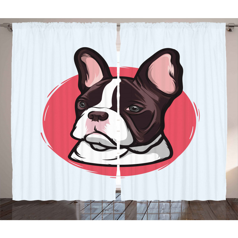 French Bulldog Hipster Curtain