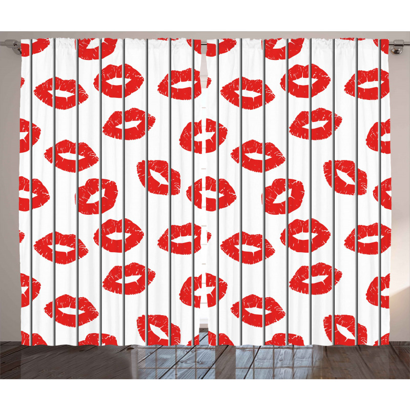 Woman Lips Love Behind Bars Curtain