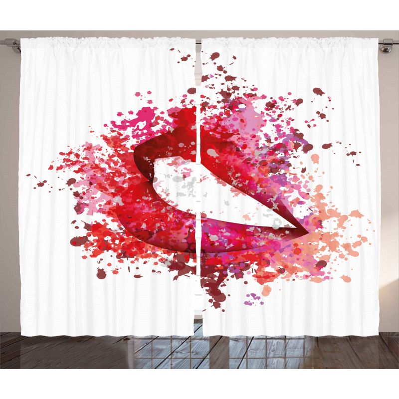 Smiling Woman Lips Effects Curtain
