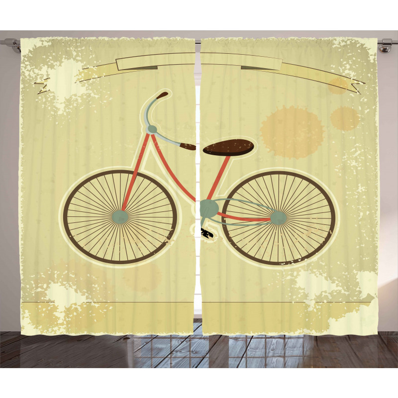 Postcard of Retro Bike Curtain