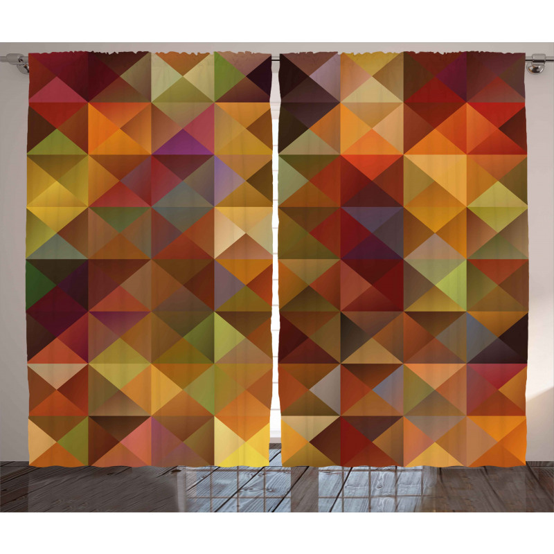 Grid Mosaic Geometric Curtain