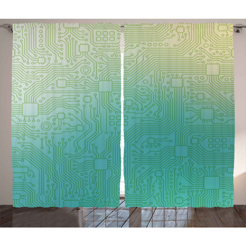 Tech Vector Pattern Curtain