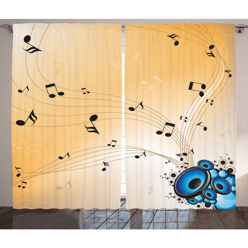 Abstract Melodies Notes Curtain