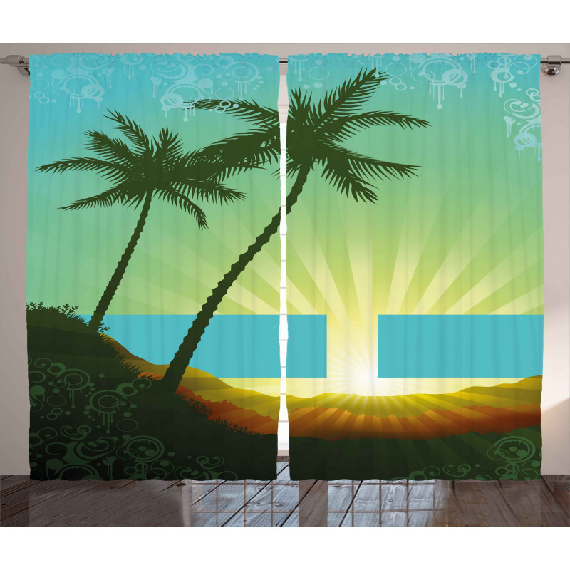 Tropical Sunrise Curtain
