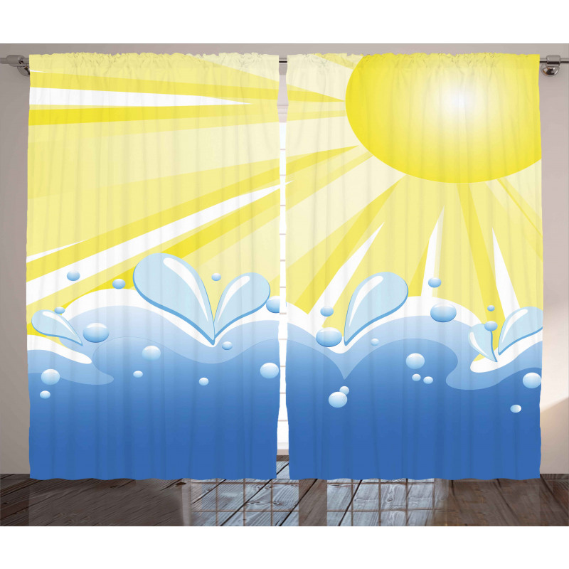 Vector Sun Wavy Sea Curtain
