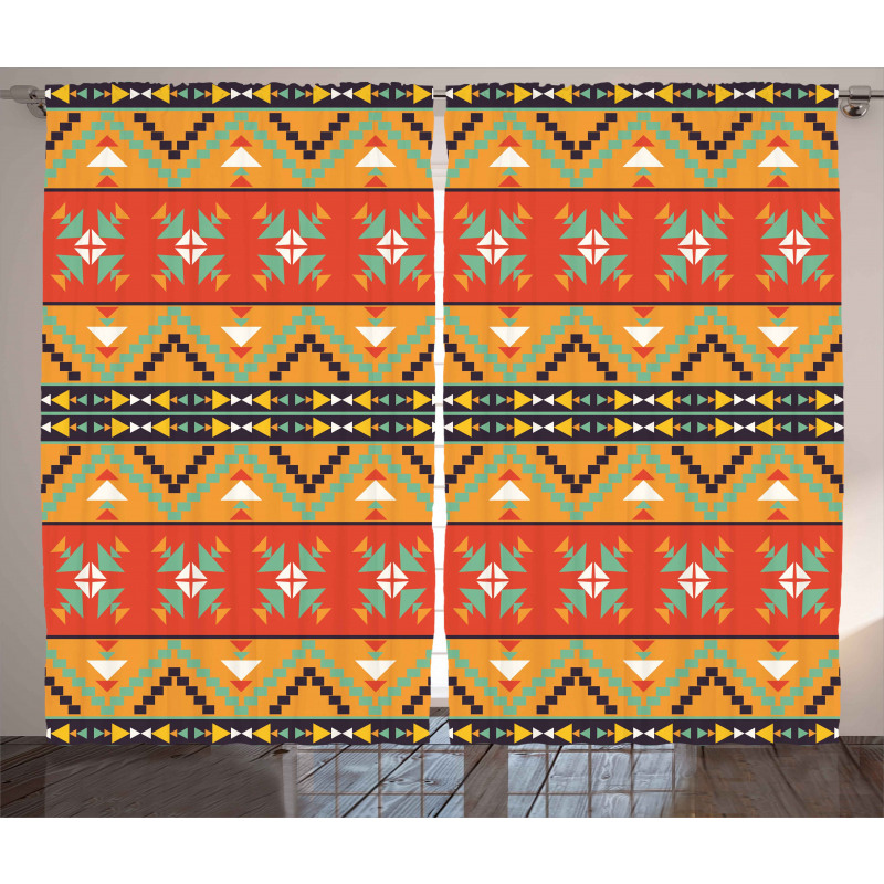 Tribal Aztec Motifs Curtain