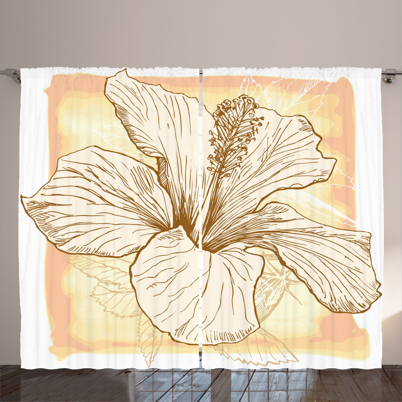 Large Hibiscus Flower Petals Curtain
