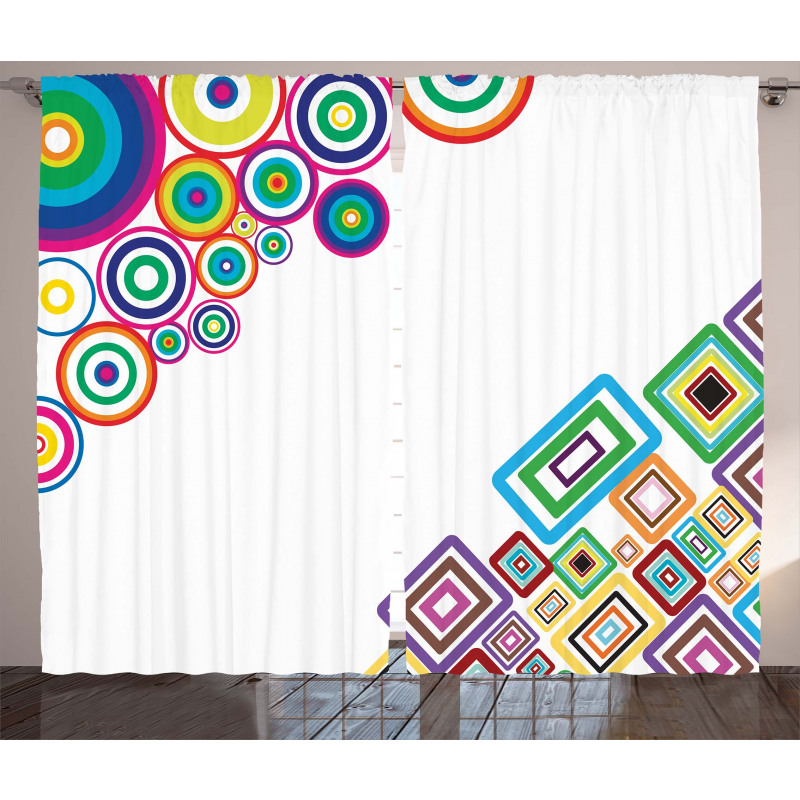 Colored Rectangle Form Curtain