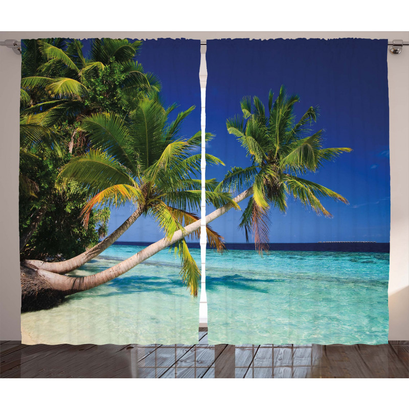 Tropic Island Palms Curtain