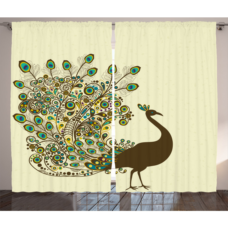 Peacock Bird Profile Curtain