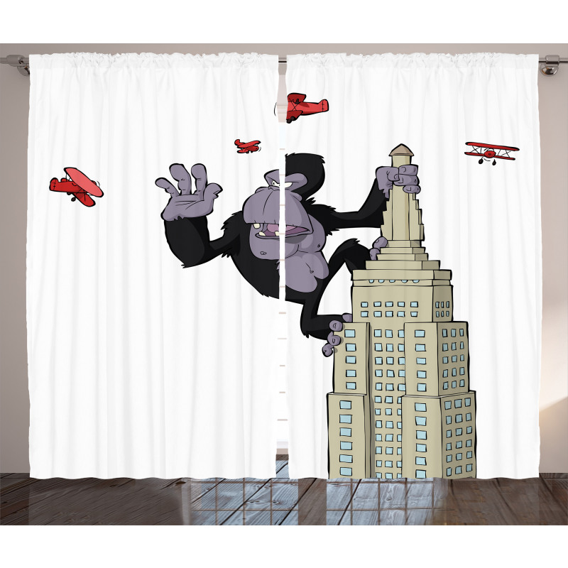 King Monkey Cartoon Curtain