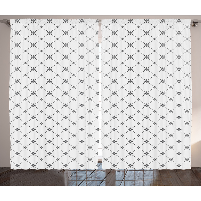 Dotted Modern Flowers Curtain