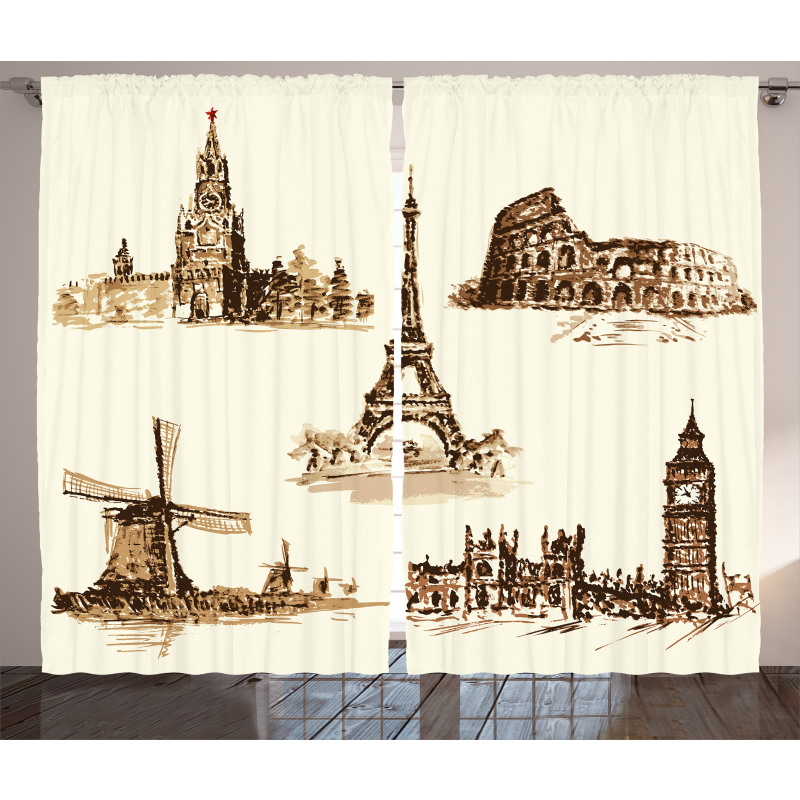 European Landmarks City Curtain