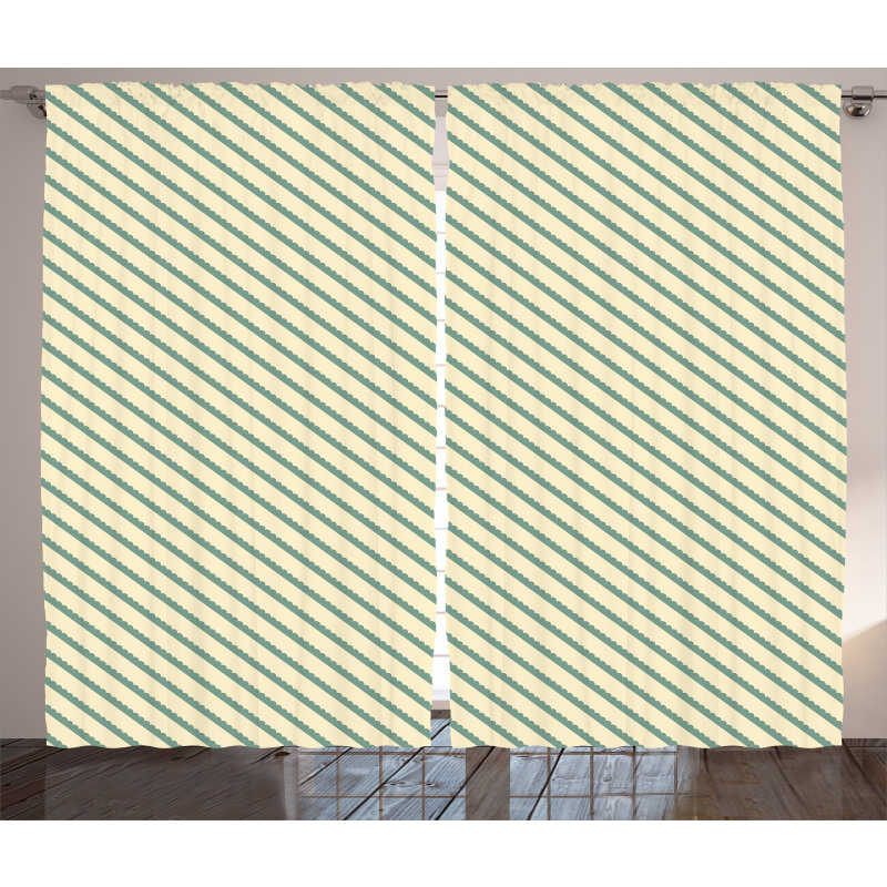 Bias Green Stripes Curtain