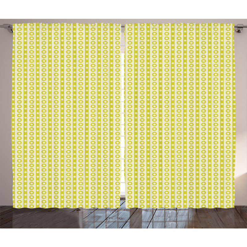 Vertical Stripes and Dots Curtain