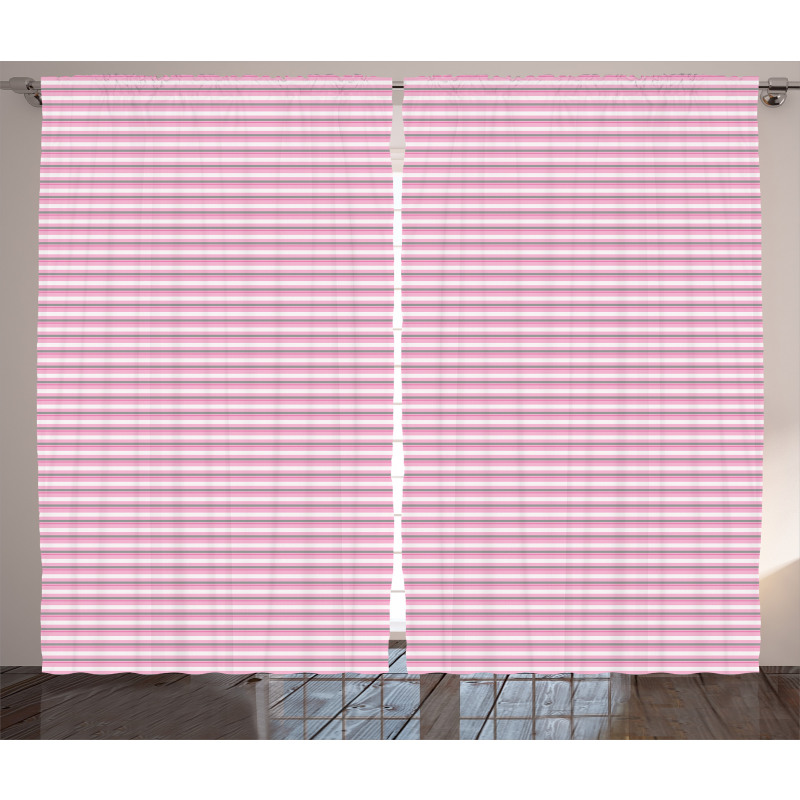 Pink Tones Stripes Curtain