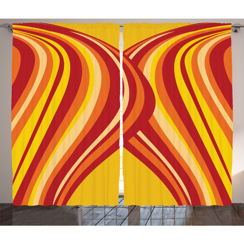 Wavy Stripes Abstract Curtain