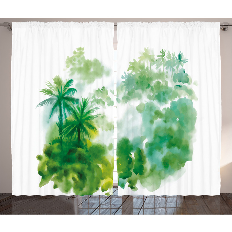 Watercolor Forest Image Curtain