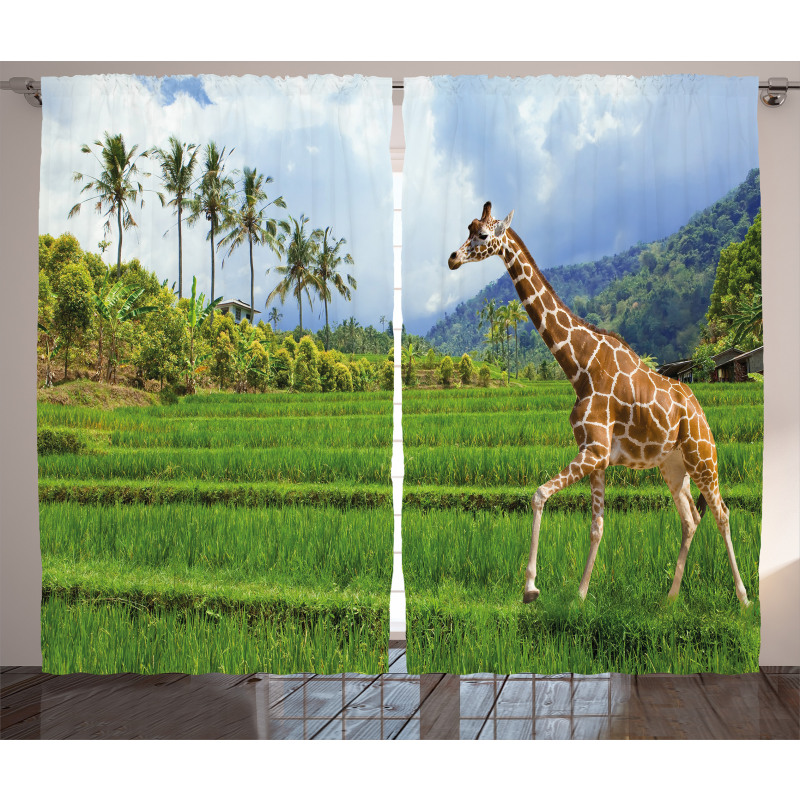 Tropical Wild Animals Curtain