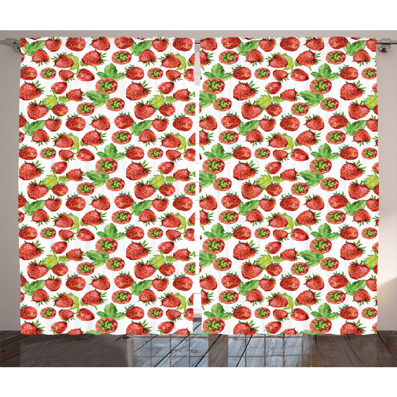 Watercolored Fruits Curtain