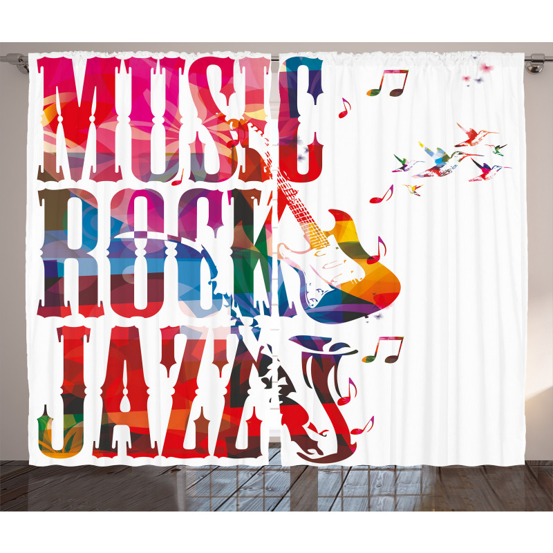 Rock Jazz Lettering Curtain