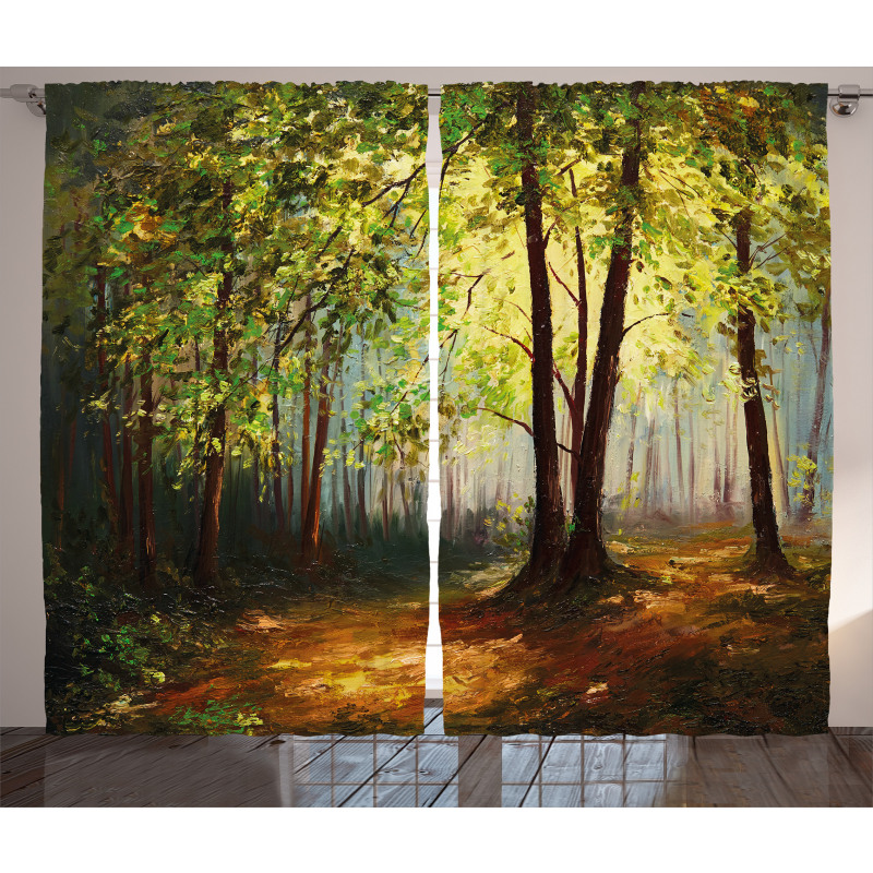 Spring Woodland Trees Curtain
