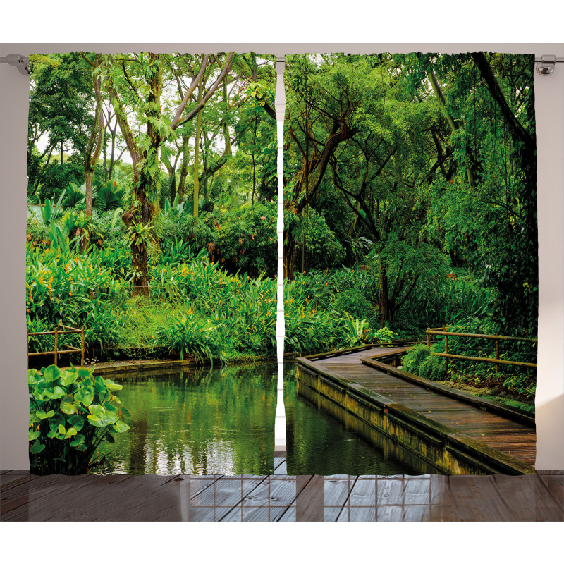 Wild Exotic Forest Pier Curtain