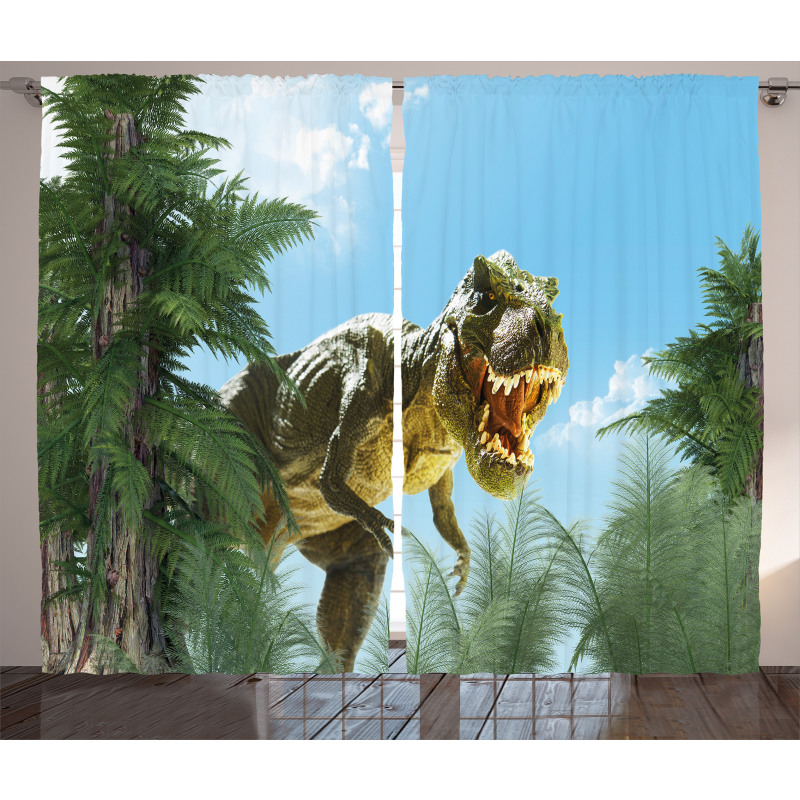 Jurassic Monster Fossil Curtain
