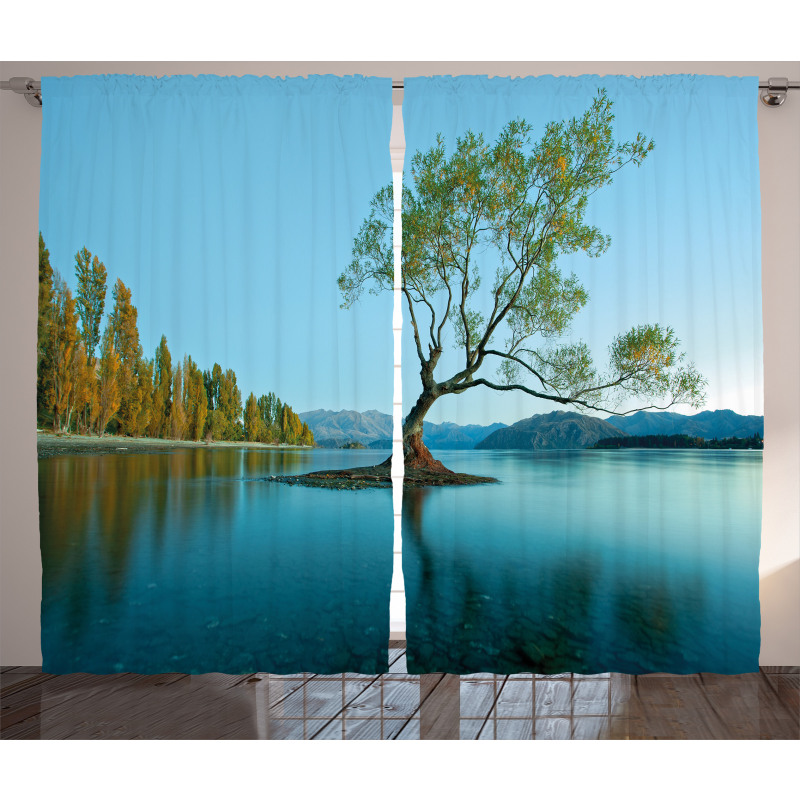 Tree Lake Nature Themed Curtain