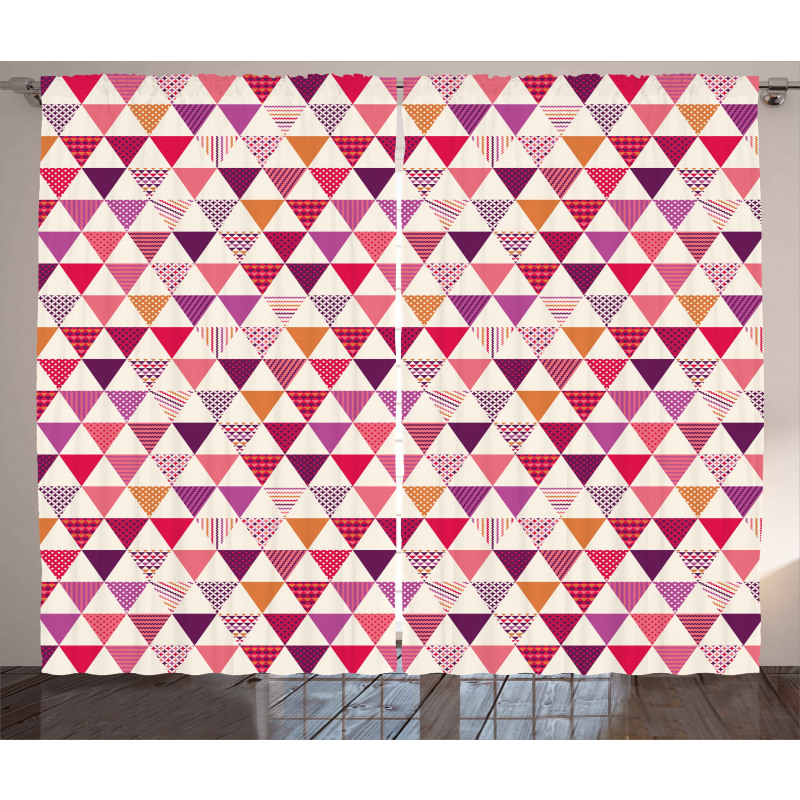 Geoemetric Triangles Dots Curtain