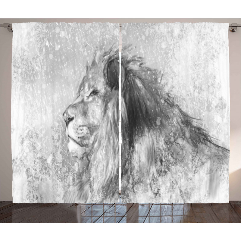 Sketch Safari Lion Curtain
