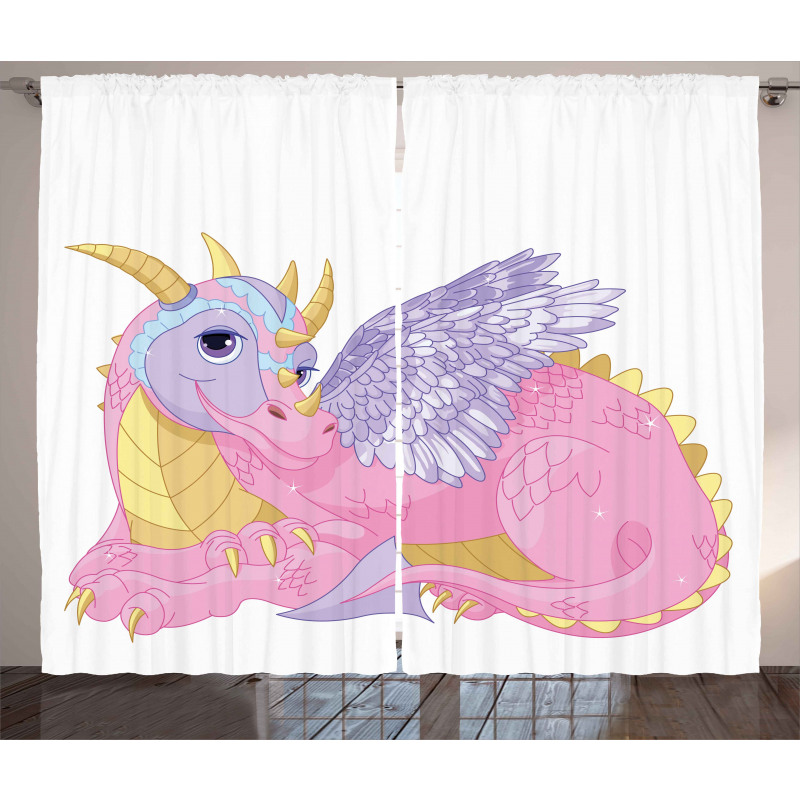Lady Dragon Posing Curtain