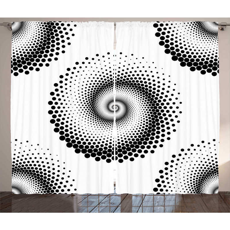 Spiral Dots Pattern Curtain