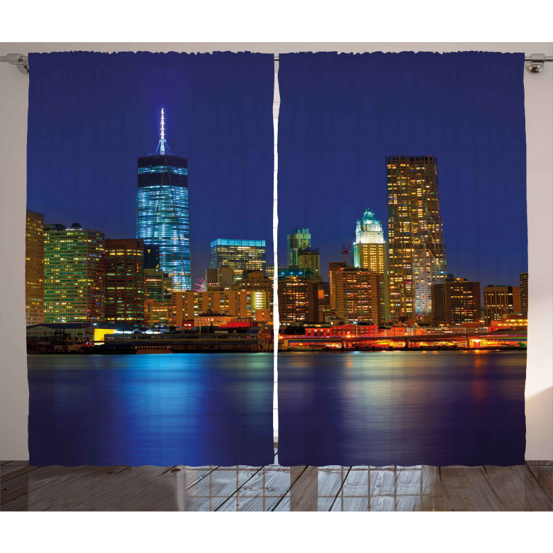 Manhattan Sunset Skyline Curtain