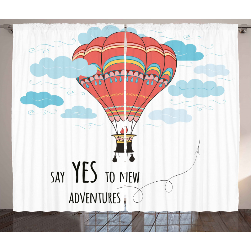 Words Hot Air Balloon Curtain