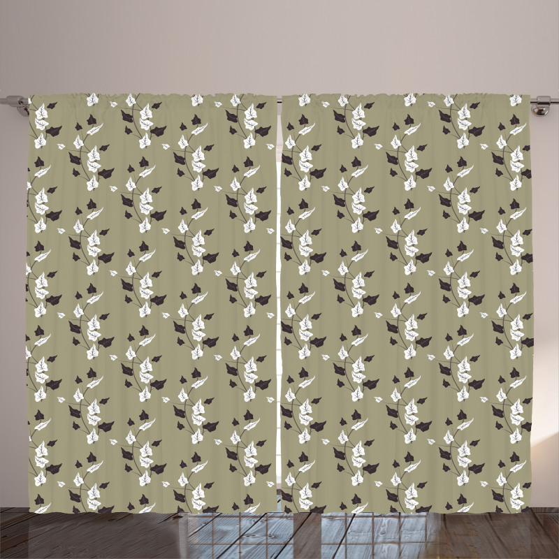 Curvy Garden Flowers Curtain