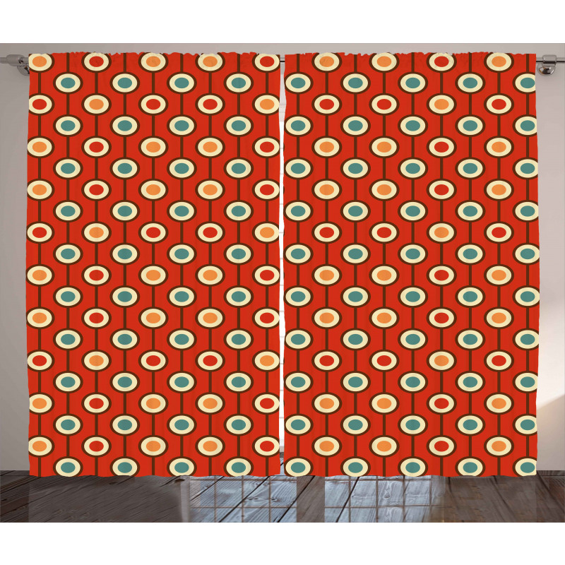 60s Style Hippie Dots Curtain