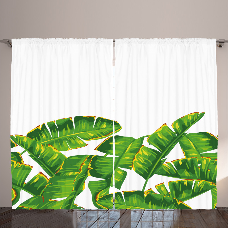 Vibrant Tropical Foliage Curtain