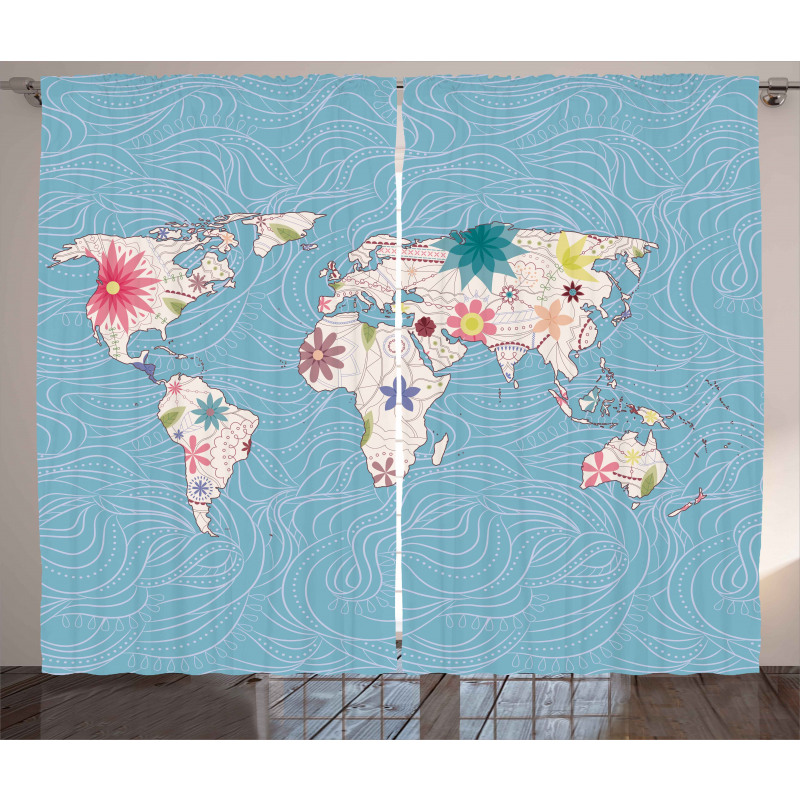 World Continents Curtain